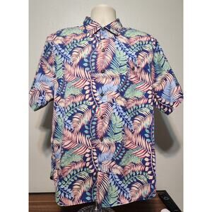 Tommy Bahama Tortola Short Sleeve Shirt Floral Pattern Size L Button-up